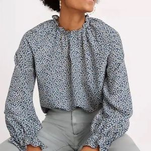 Madewell Silk Poet Top in Bitsy Floral